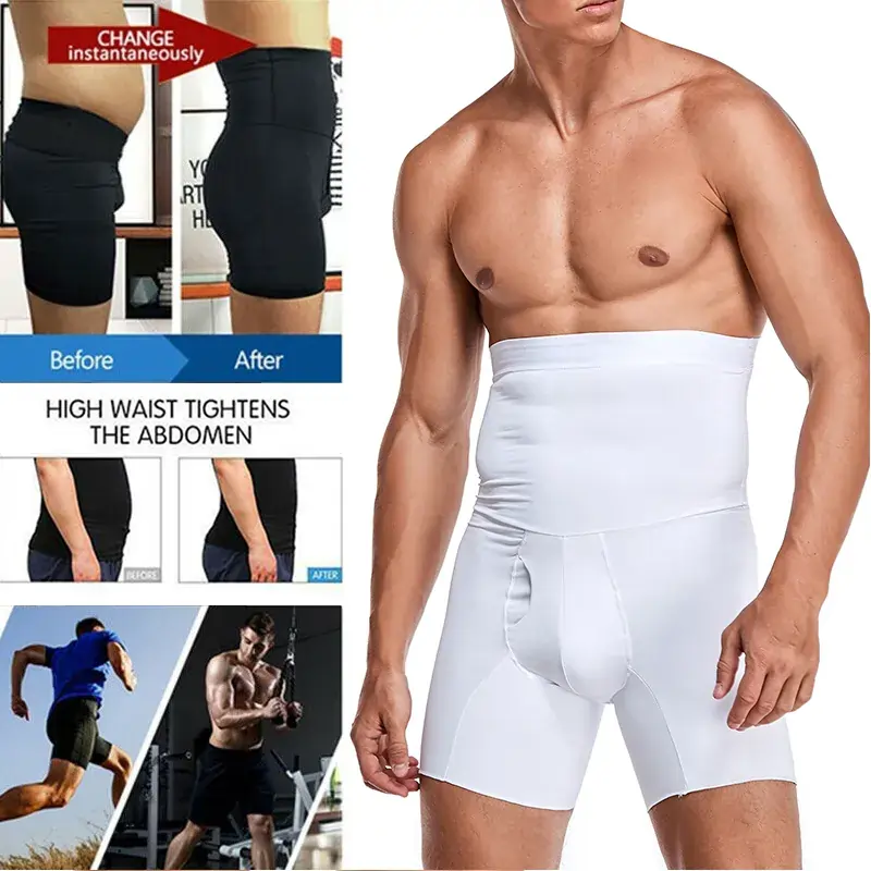 V1 (1) Le Boxer amincissant pour hommes avec contrôle du ventre aide à raffermir la taille et à tonifier l'abdomen.